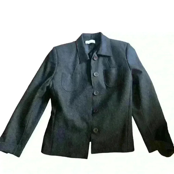 Harve Benard Wool Blend  Suit  Jacket Sz 8 With Skirt Collar Button Down Office - Picture 6 of 8